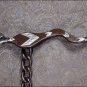 AH381 HILASON ANTIQUE BROWN ROPING HORSE BIT CHAIN MOUTH W/RUBBER WASHERS