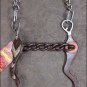 AH381 HILASON ANTIQUE BROWN ROPING HORSE BIT CHAIN MOUTH W/RUBBER WASHERS