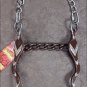 AH381 HILASON ANTIQUE BROWN ROPING HORSE BIT CHAIN MOUTH W/RUBBER WASHERS