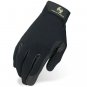 7 SIZE HERITAGE PERFORMANCE RIDING GLOVES HORSE EQUESTRIAN - BLACK