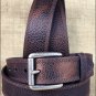 34 in M&F WESTERN ARIAT WORKING MEN TEXTURED TRIPLE STITCHED BROWN LEATHER BELT