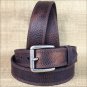 34 in M&F WESTERN ARIAT WORKING MEN TEXTURED TRIPLE STITCHED BROWN LEATHER BELT