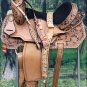 HILASON WESTERN LEATHER BARREL RACING TRAIL SADDLE 16 W/ HEADTALL BREAST COLLAR