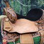 HILASON WESTERN LEATHER BARREL RACING TRAIL SADDLE 16 W/ HEADTALL BREAST COLLAR