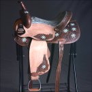 BH129-F HILASON WESTERN LEATHER BARREL RACING TRAIL PLEASURE RIDING SADDLE 15"