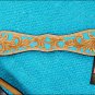 NEW HILASON WESTERN LEATHER HORSE BREAST COLLAR W/ TURQUOISE HAND PAINT INLAY