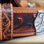 TONY LAMA TOOLED LEATHER WESTERLY RIDE MENS BELT TAN BRONC RIDER MADE IN THE USA