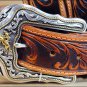 TONY LAMA TOOLED LEATHER WESTERLY RIDE MENS BELT TAN BRONC RIDER MADE IN THE USA