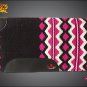 FE325-F HILASON WESTERN NEW ZEALAND WOOL HORSE SADDLE BLANKET BLACK PINK WHITE