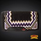 FE272-F HILASON WESTERN NEW ZEALAND WOOL HORSE SADDLE BLANKET BLACK PURPLE WHITE