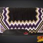 FE272-F HILASON WESTERN NEW ZEALAND WOOL HORSE SADDLE BLANKET BLACK PURPLE WHITE
