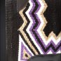 FE272-F HILASON WESTERN NEW ZEALAND WOOL HORSE SADDLE BLANKET BLACK PURPLE WHITE