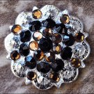 BLACK & BROWN CRYSTALS BERRY CONCHO RHINESTONE HEADSTALL SADDLE COWGIRL