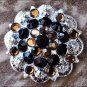 BLACK & BROWN CRYSTALS BERRY CONCHO RHINESTONE HEADSTALL SADDLE COWGIRL