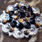 BLACK & BROWN CRYSTALS BERRY CONCHO RHINESTONE HEADSTALL SADDLE COWGIRL