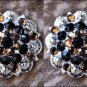 BLACK & BROWN CRYSTALS BERRY CONCHO RHINESTONE HEADSTALL SADDLE COWGIRL