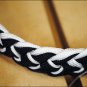 BLACK WHITE BRAIDED POLY BARREL RACING CONTEST REINS FLAT W/EASY GRIP KNOTS 1 IN