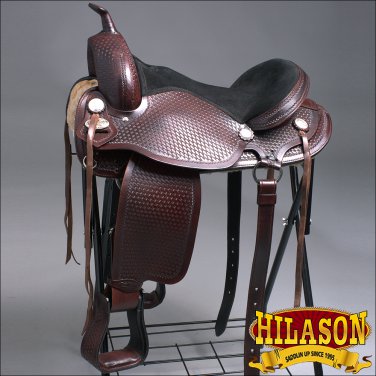 TT201-16" HILASON LEATHER WESTERN FLEX-TREE TRAIL PLEASURE HORSE SADDLE