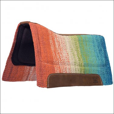 32 X 34 WEAVER CONTOURED BARREL EVA SPORT FOAM SADDLE PAD W/ FELT BOTTOM GREEN
