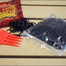 HILASON HORSE TACK RUBBER BRAID BANDS BLACK WITH RED COMB