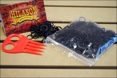 HILASON HORSE TACK RUBBER BRAID BANDS BLACK WITH RED COMB