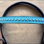 HILASON WESTERN LEATHER BRIDLE HEADSTALL TAN TURQUOISE w/ FRINGES