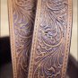 38" TONY LAMA WOMEN AGED BARK BROWN NAVAJO SPIRIT TOOLED LEATHER WESTERN BELT