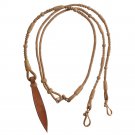TOUGH 1 ROYAL KING HORSE 12 PLAIT NATURAL RAWHIDE BRAIDED ROMEL REINS 6 FEET