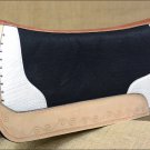 FP835-F HILASON WESTERN WOOL FELT SADDLE PAD W/ OFF WHITE ALLIGATOR PRINT LEATHE