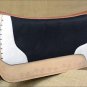 FP835-F HILASON WESTERN WOOL FELT SADDLE PAD W/ OFF WHITE ALLIGATOR PRINT LEATHE