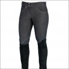 30" HORZE SILVIA WOMENS DENIM SELF KNEE PATCH SOFT COTTON BREECHES 5 POCKET