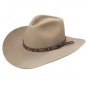 6 7/8 STETSON HUTCHINS STONE 3X WESTERN COWBOYS WOOL HATS LEATHER BAND