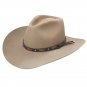 6 7/8 STETSON HUTCHINS STONE 3X WESTERN COWBOYS WOOL HATS LEATHER BAND