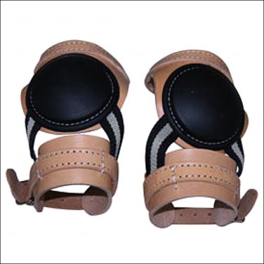 HILASON WESTERN HORSE TACK LEG PROTECTION LEATHER SKID BOOTS RUSSET