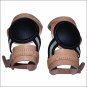 HILASON WESTERN HORSE TACK LEG PROTECTION LEATHER SKID BOOTS RUSSET