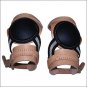 HILASON WESTERN HORSE TACK LEG PROTECTION LEATHER SKID BOOTS RUSSET