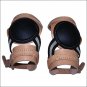 HILASON WESTERN HORSE TACK LEG PROTECTION LEATHER SKID BOOTS RUSSET