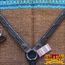 HILASON WESTERN LEATHER HORSE BREAST COLLAR BROWN BARB WIRE