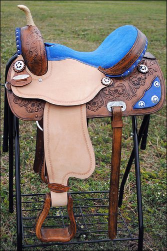 TT301DBF- HILASON FLEX-TREE BARREL RACING TRAIL RIDING WESTERN SADDLE 15"