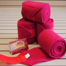 RED HILASON WESTERN SHOW TACK HORSE POLO LEG WRAP SET OF 4