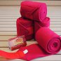 RED HILASON WESTERN SHOW TACK HORSE POLO LEG WRAP SET OF 4