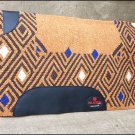 FEP238 HILASON SHOW NEW ZEALAND WOOL SADDLE BLANKET WESTERN RODEO RUST