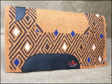 FEP238 HILASON SHOW NEW ZEALAND WOOL SADDLE BLANKET WESTERN RODEO RUST