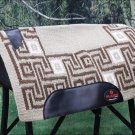 FEP312 HILASON WESTERN NEW ZEALAND WOOL HORSE SADDLE BLANKET SAND & BROWN