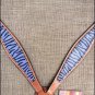 HILASON WESTERN LEATHER HORSE BREAST COLLAR HAND PAINT PURPLE ZEBRA