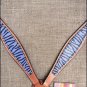 HILASON WESTERN LEATHER HORSE BREAST COLLAR HAND PAINT PURPLE ZEBRA