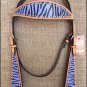 HILASON WESTERN LEATHER HORSE BRIDLE HEADSTALL HAND PAINT PURPLE ZEBRA