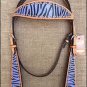HILASON WESTERN LEATHER HORSE BRIDLE HEADSTALL HAND PAINT PURPLE ZEBRA