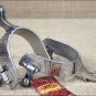 HILASON BRUSHED STAINLESS STEEL MEN SPURS ENGRAVED GERMAN SILVER TRIM