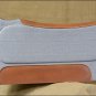 FP820F- HILASON WESTERN COTTON WOOL FELT GEL GREY SADDLE PAD W/ COWHIDE LEATHER